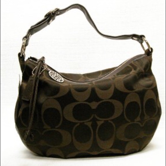 AUTHENTIC COACH 13642 ALI SIGNATURE SATEEN HOBO - Picture 1 of 8